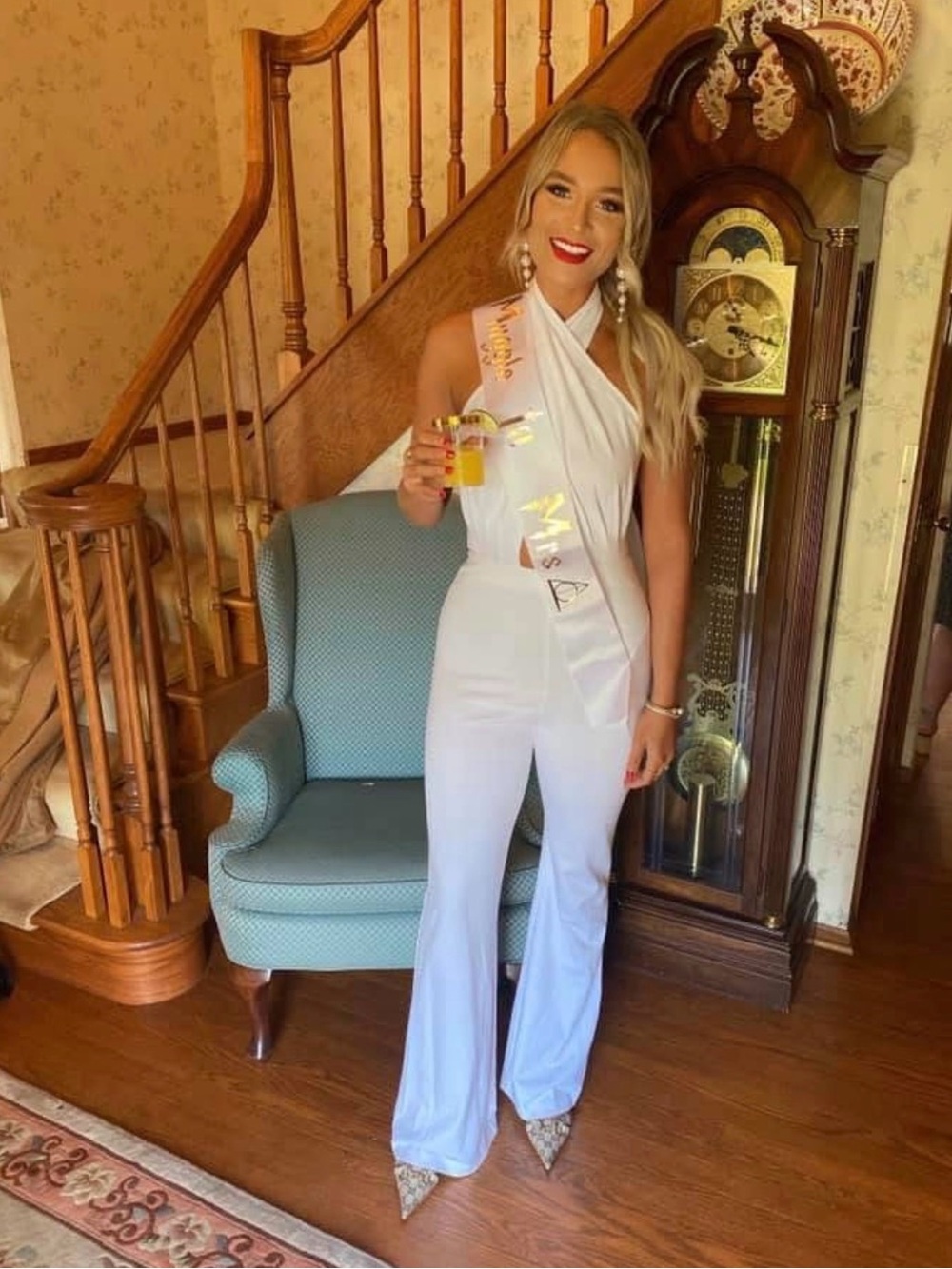 Amanda uprichard White Halter Jumpsuit with Flared Legs